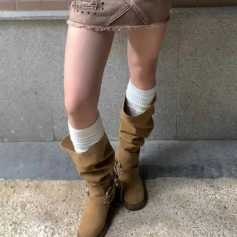 Kawaii Soft Ruched Over-the-Knee Socks Shoptery