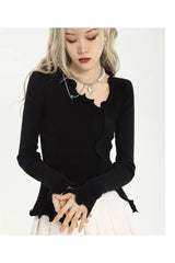 Aesthetic Soft Wave Ruffle Cardigan Shoptery