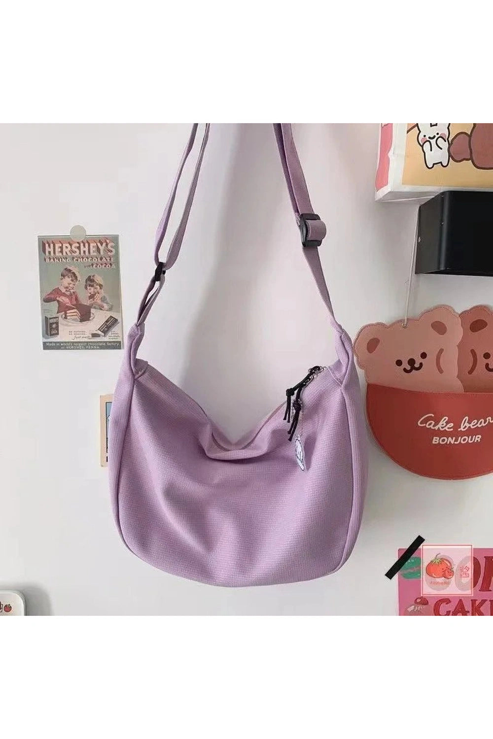 Solid Aesthetic Shoulder Bags Purple Shoptery