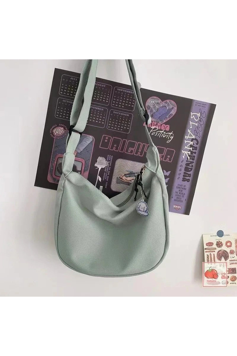 Solid Aesthetic Shoulder Bags Green Shoptery