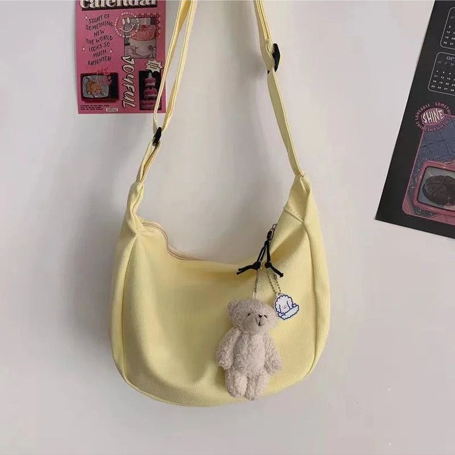Solid Aesthetic Shoulder Bags Yellow Shoptery