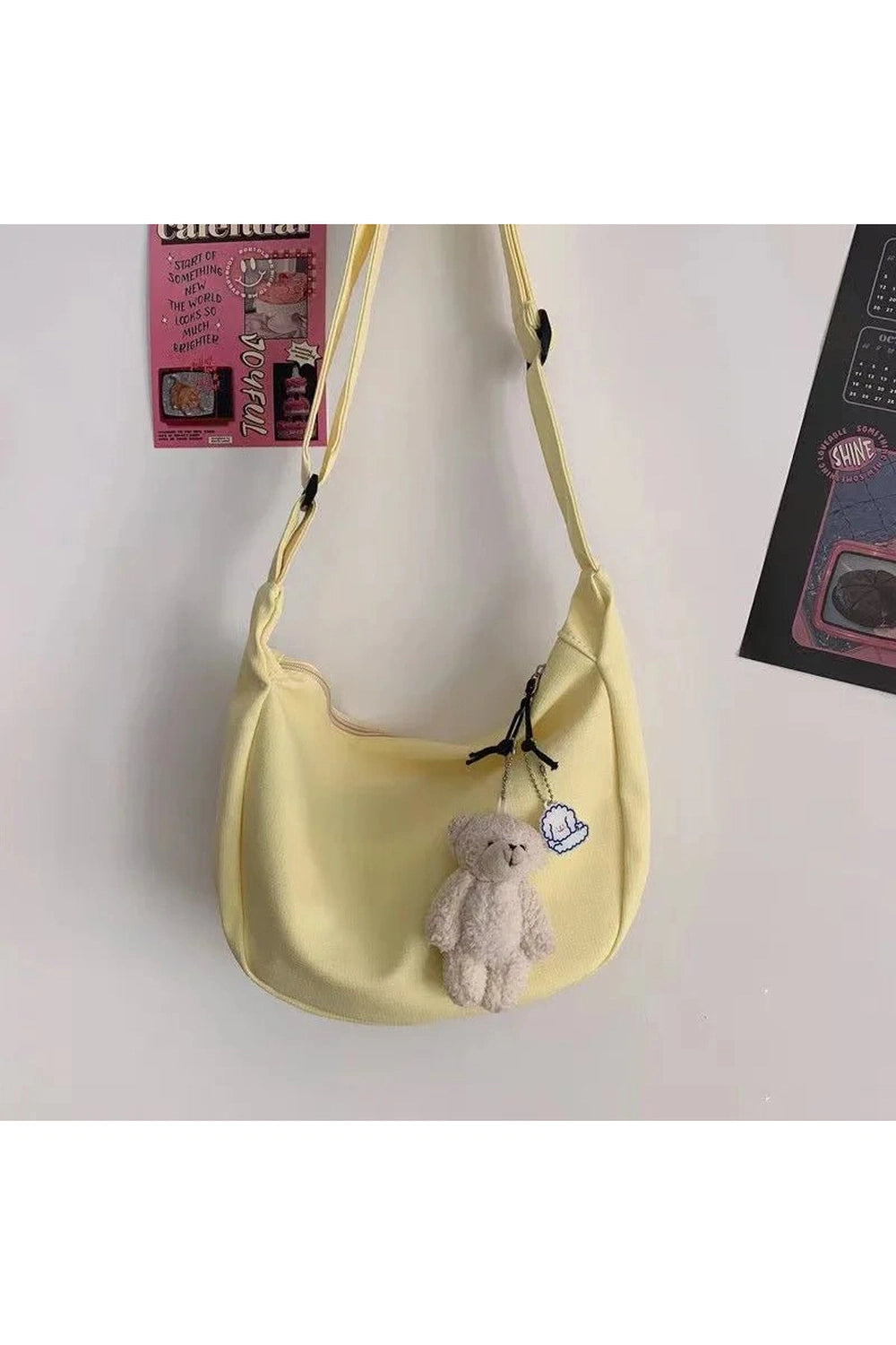 Solid Aesthetic Shoulder Bags Yellow Shoptery