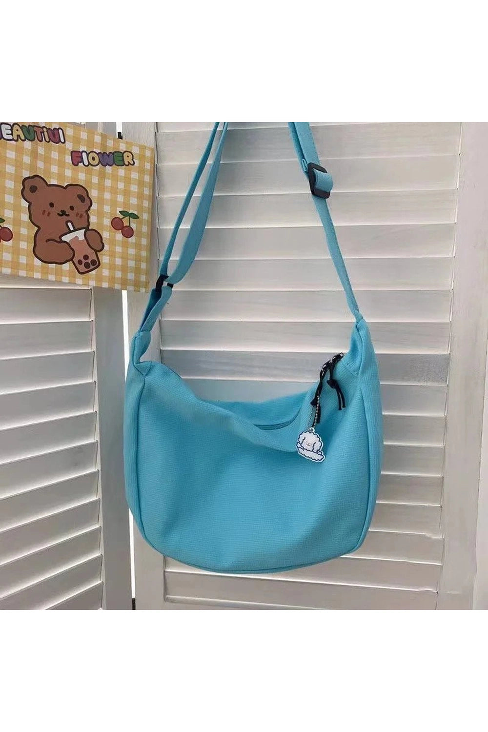 Solid Aesthetic Shoulder Bags Blue Shoptery
