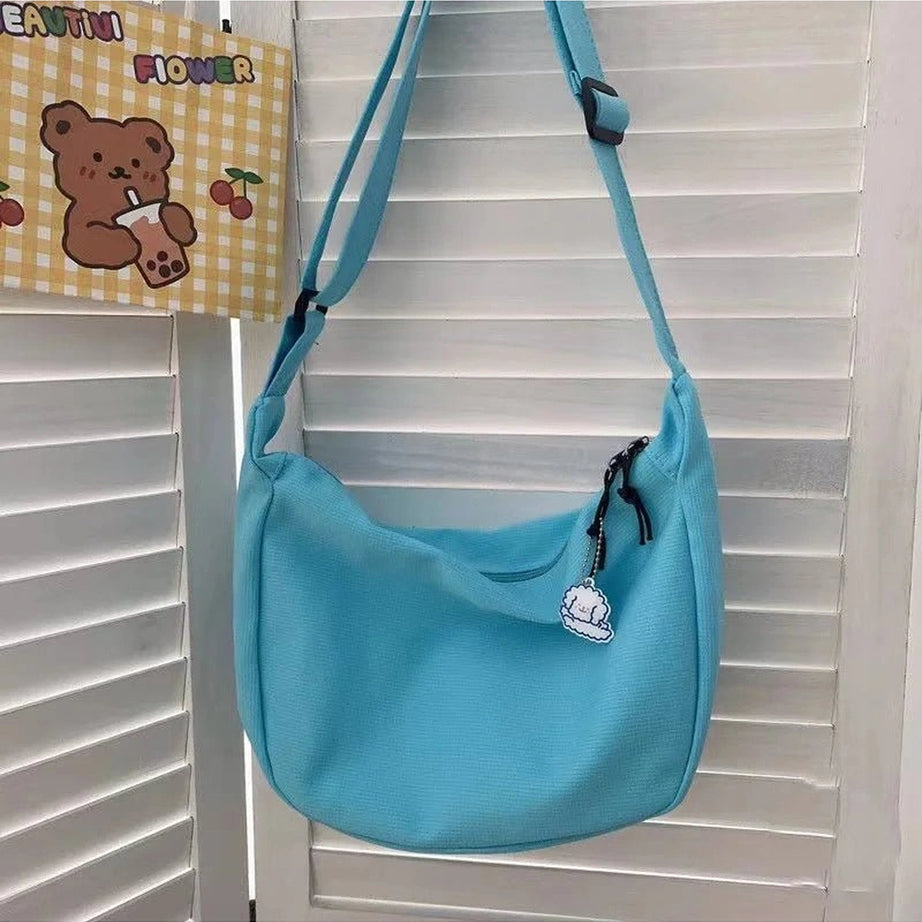 Solid Aesthetic Shoulder Bags Blue Shoptery