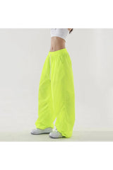 Y2k Spicy Wide Leg Work Pants Grass Green Shoptery