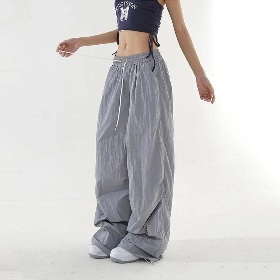 Y2k Spicy Wide Leg Work Pants GRAY Shoptery