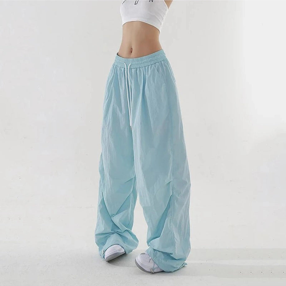Y2k Spicy Wide Leg Work Pants Blue Shoptery