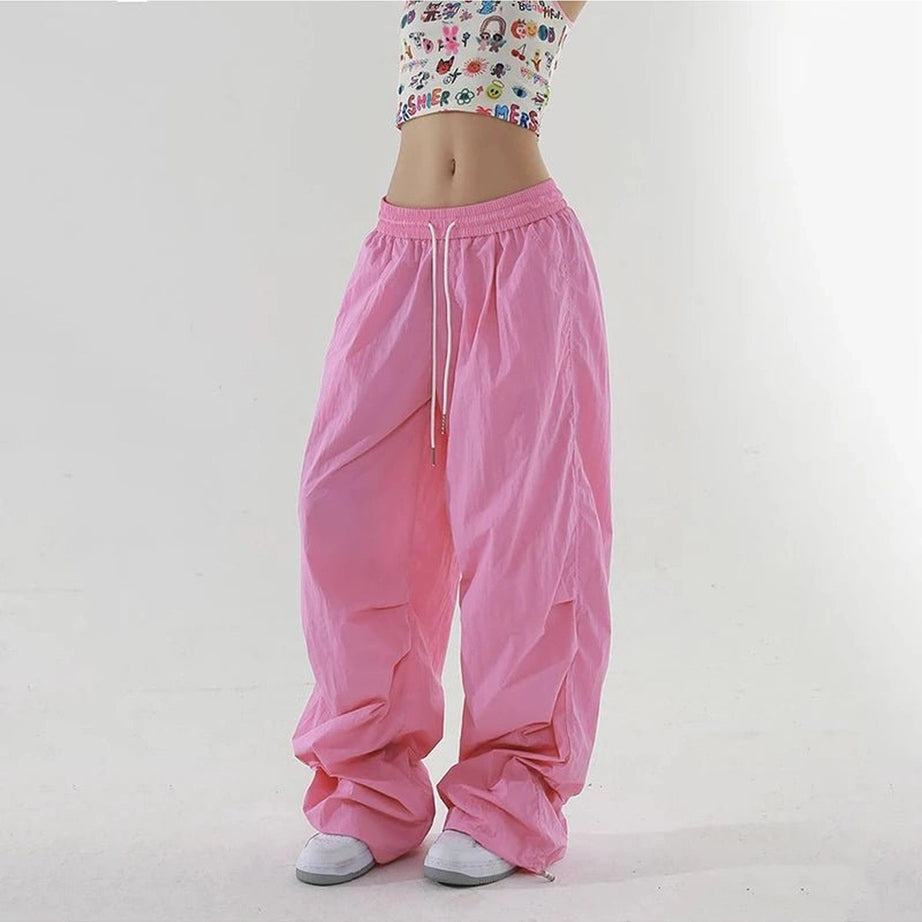 Y2k Spicy Wide Leg Work Pants Pink Shoptery