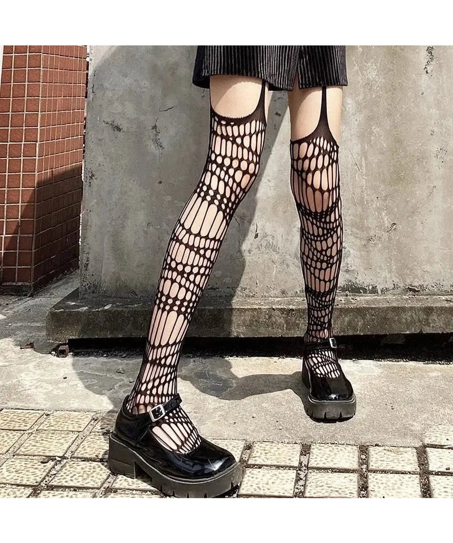 Spider Web Fishnet Stockings - Fishnet Tights