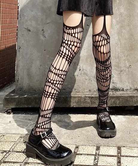 Spider Web Fishnet Stockings - Fishnet Tights