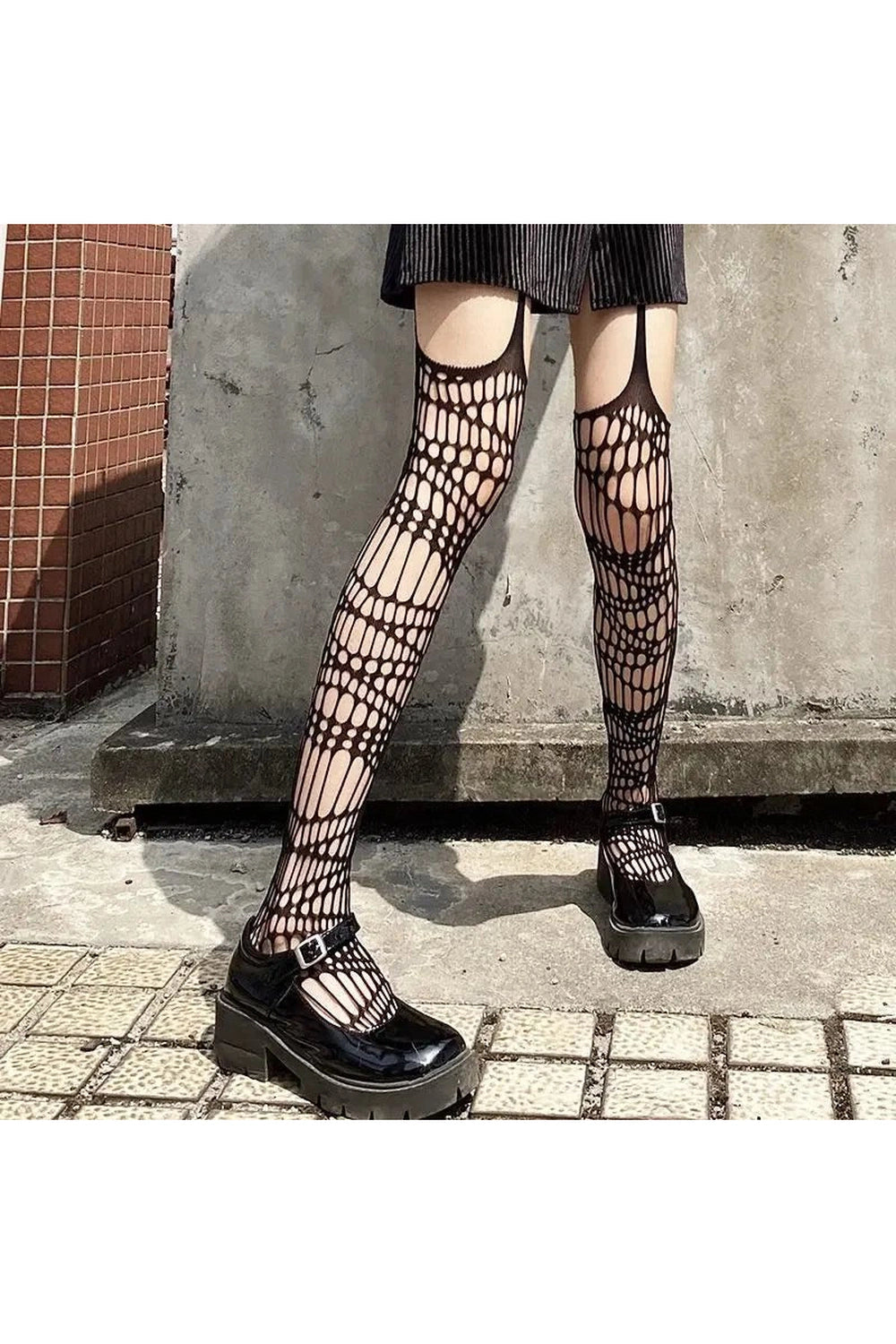 Alt Spider Web Fishnet Stockings web-black Shoptery