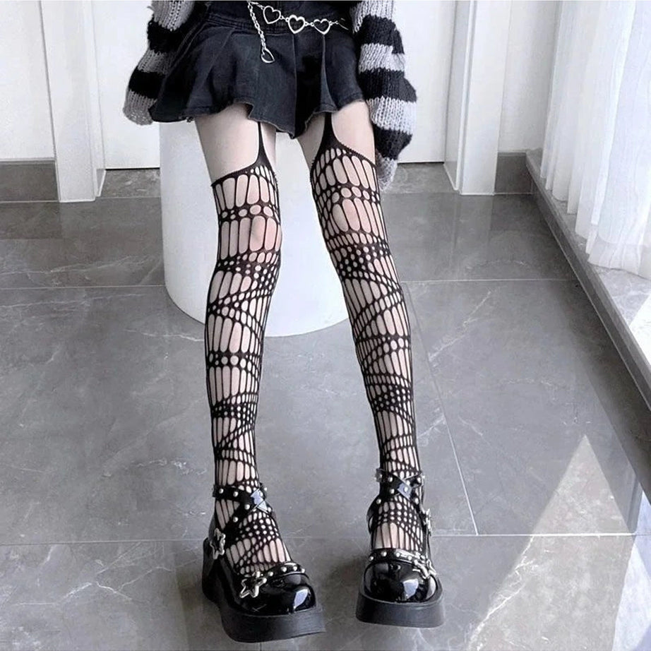 Alt Spider Web Fishnet Stockings Shoptery