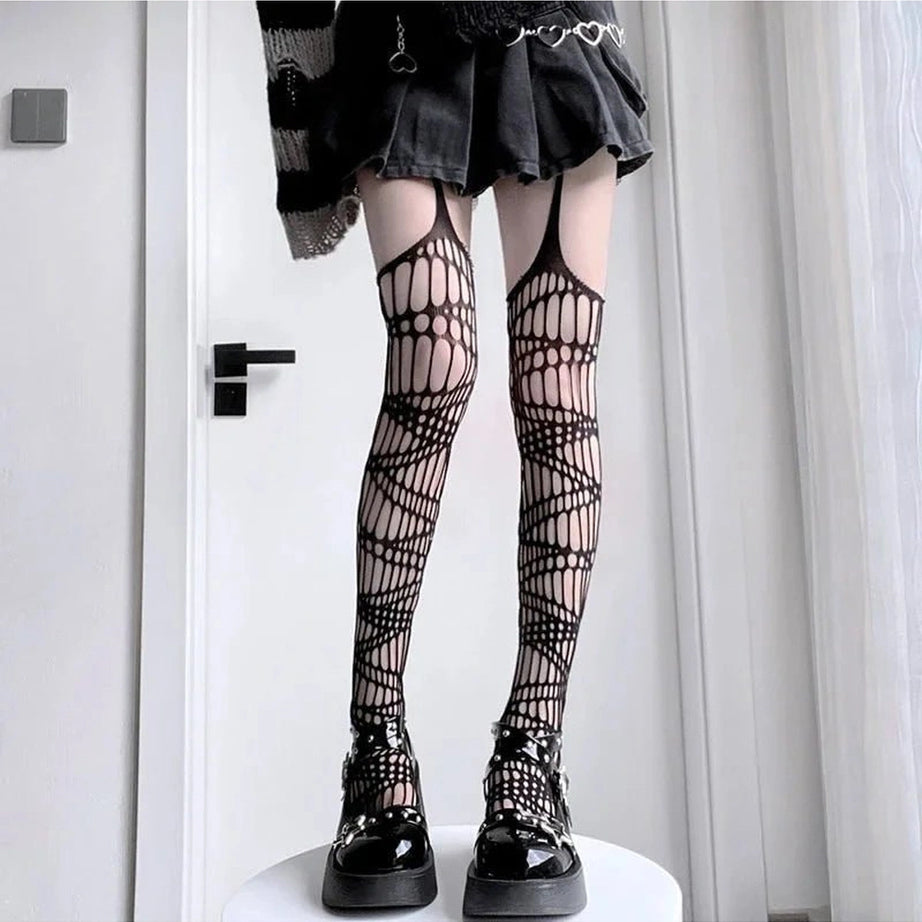 Alt Spider Web Fishnet Stockings Shoptery