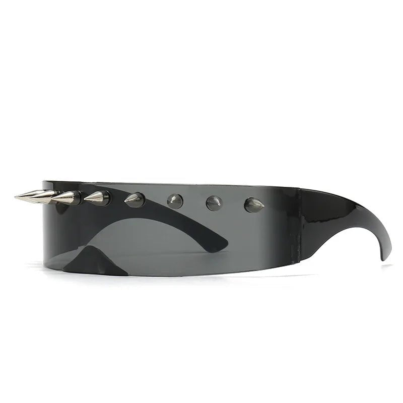 Alt Edgy Spiked Chaos Shield Sunglasses C3 As the photo Shoptery