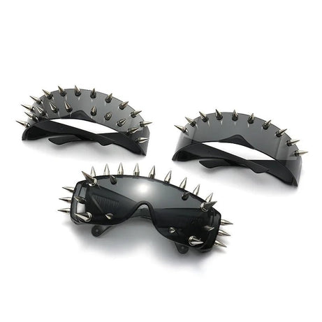 Alt Edgy Spiked Chaos Shield Sunglasses Shoptery