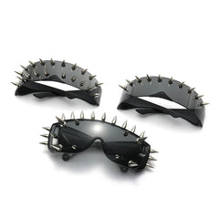 Alt Edgy Spiked Chaos Shield Sunglasses Shoptery