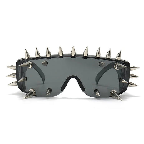 Alt Edgy Spiked Chaos Shield Sunglasses Shoptery