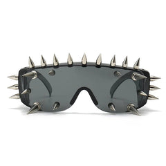 Alt Edgy Spiked Chaos Shield Sunglasses Shoptery