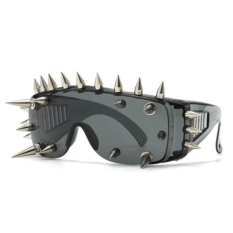 Alt Edgy Spiked Chaos Shield Sunglasses As the photo Shoptery