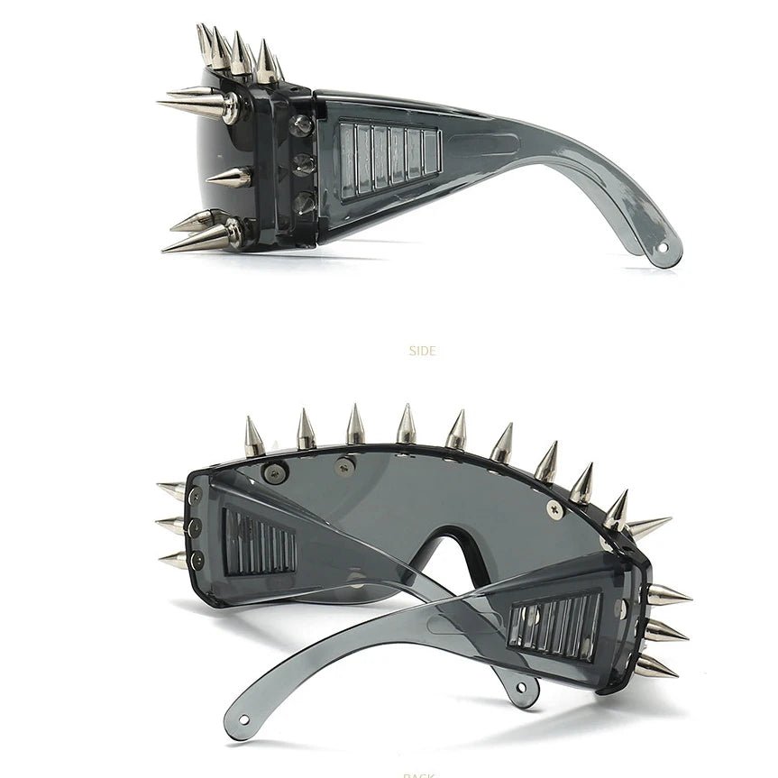 Alt Edgy Spiked Chaos Shield Sunglasses Shoptery