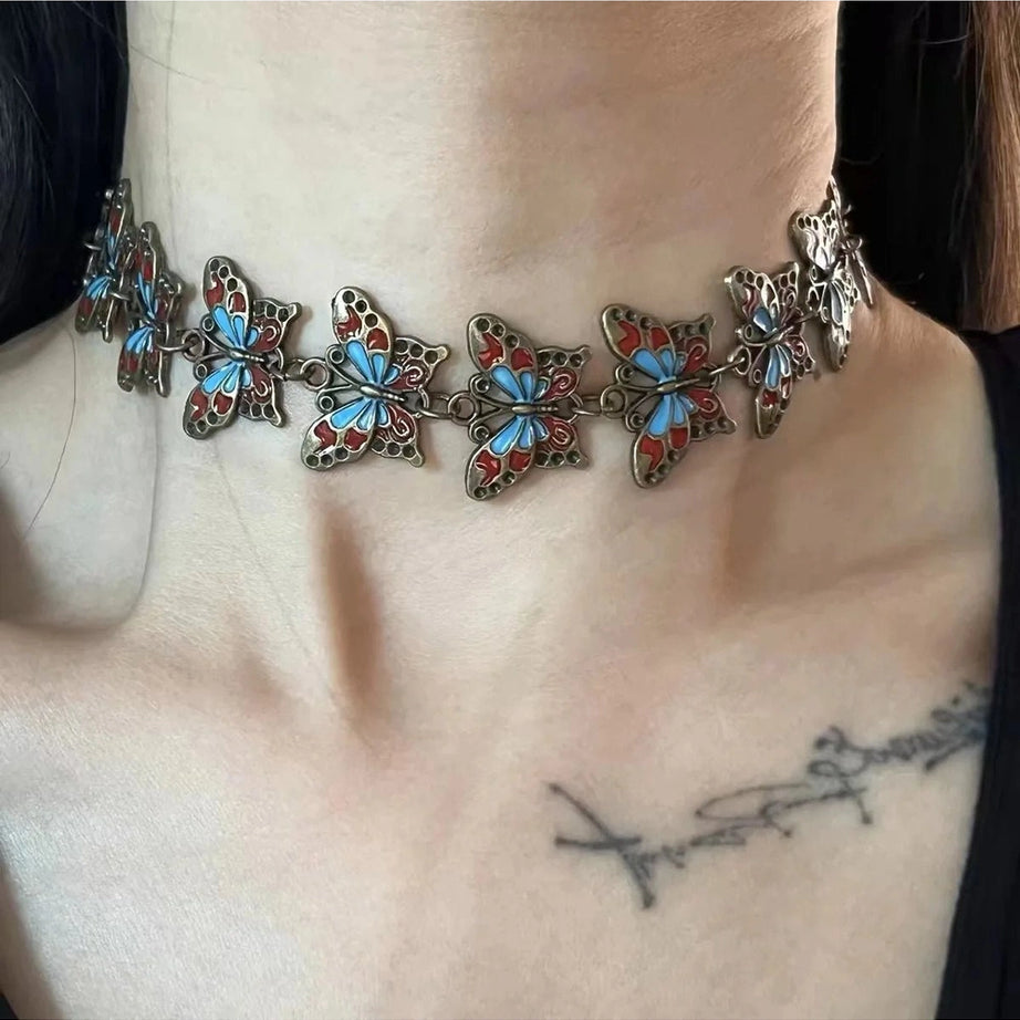 Alt Goth Spiked Heart Chain Choker Style 4 Shoptery