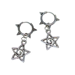 Edgy Spiked Star Spiral Earrings A Shoptery