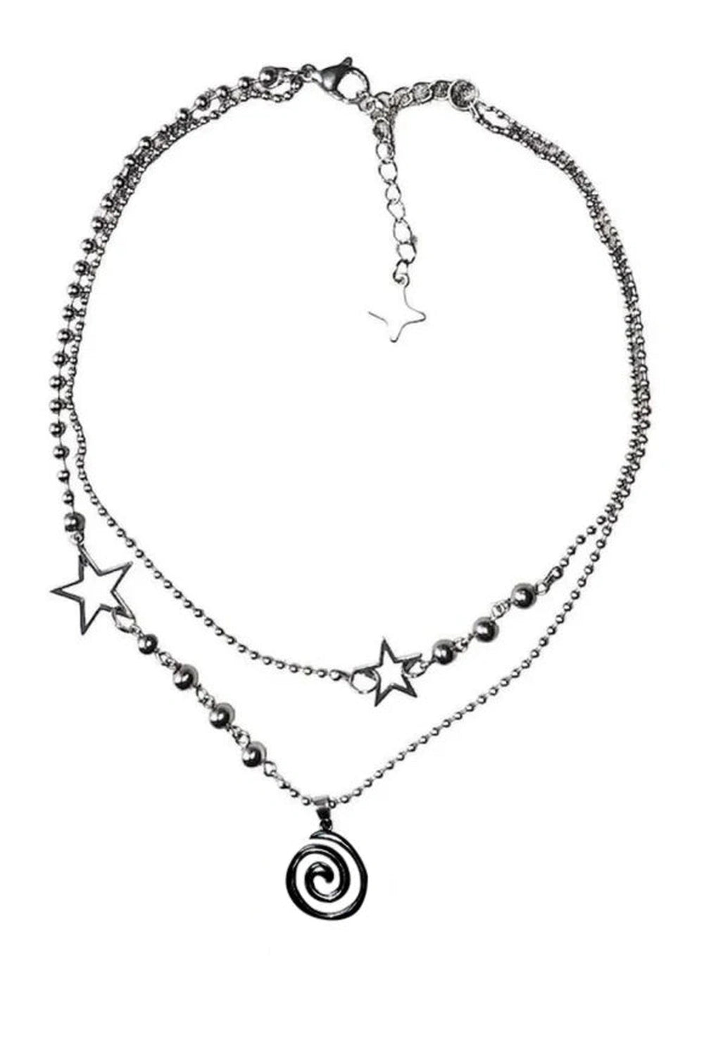 Spiral Pendant Layered Choker -