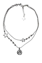 Spiral Pendant Layered Choker Shoptery