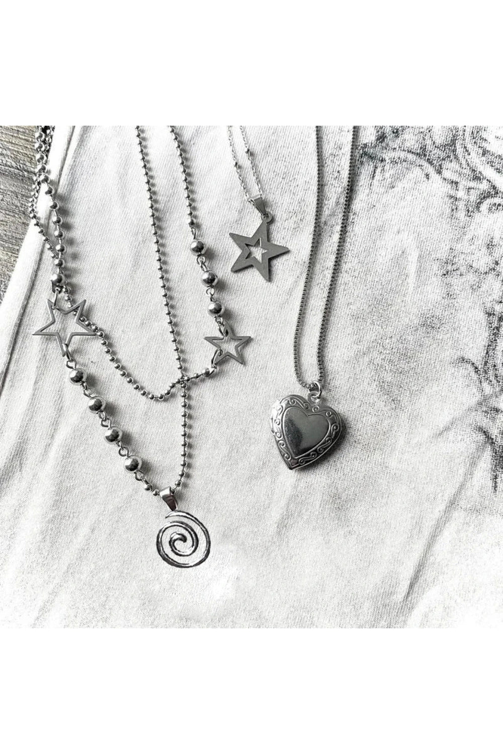 Spiral Pendant Layered Choker Shoptery