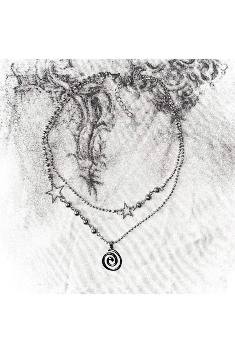 Spiral Pendant Layered Choker Shoptery