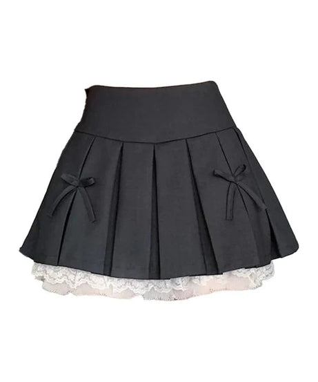 Spliced Lace Mini Skirt -