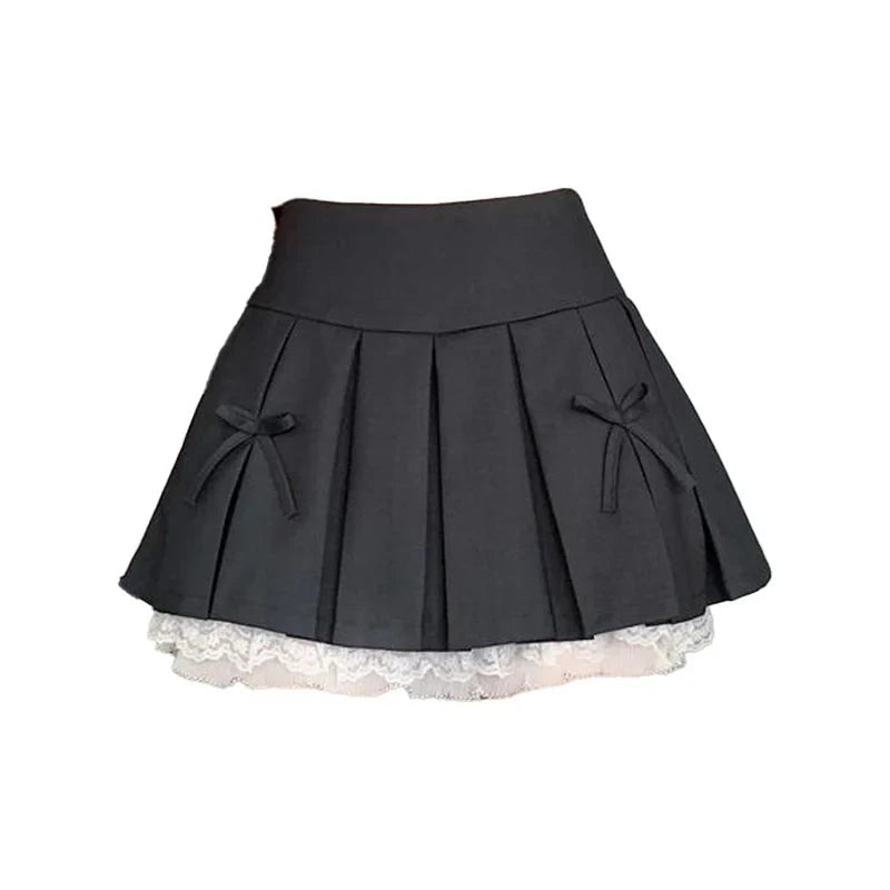 Spliced Lace Mini Skirt -