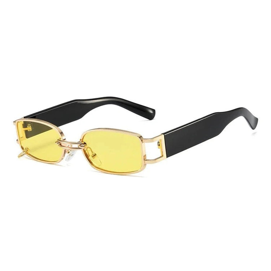 Retro Square Small Sunglasses Gold Yellow Other Shoptery