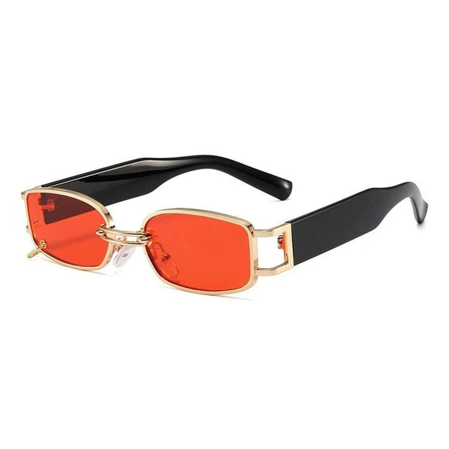 Retro Square Small Sunglasses Gold Red Other Shoptery