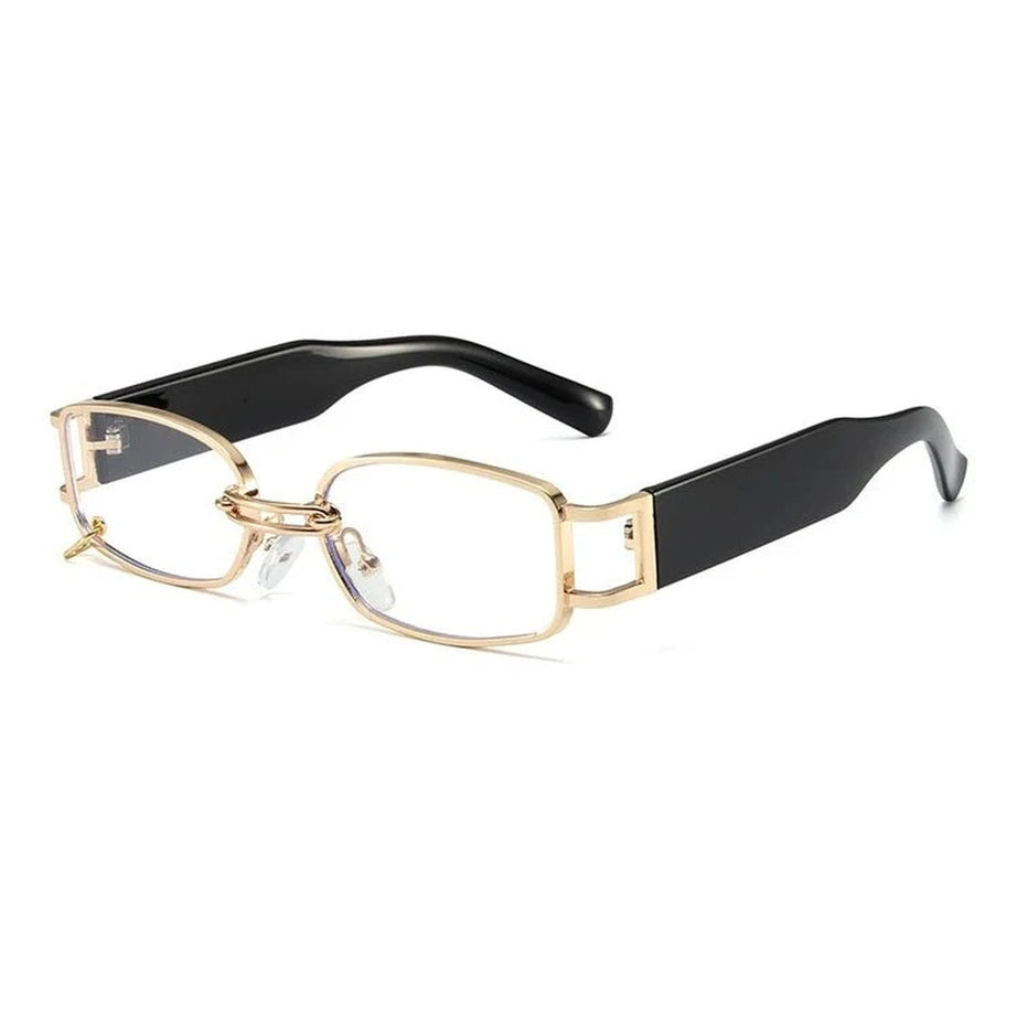 Retro Square Small Sunglasses Gold Clear Other Shoptery