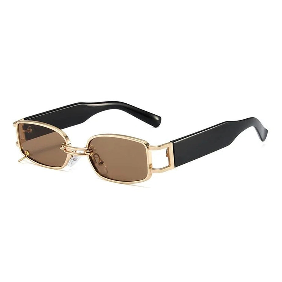 Retro Square Small Sunglasses Gold Tea Other Shoptery