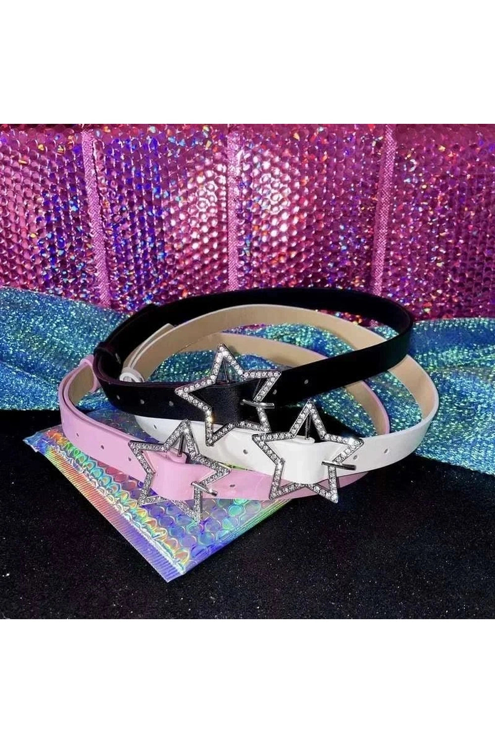 Y2k Star Buckle Rhinestone Belt Shoptery