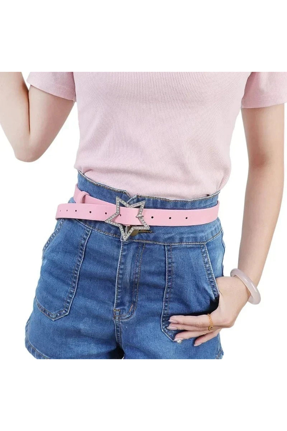 Y2k Star Buckle Rhinestone Belt Shoptery