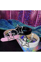 Y2k Star Buckle Rhinestone Belt Shoptery