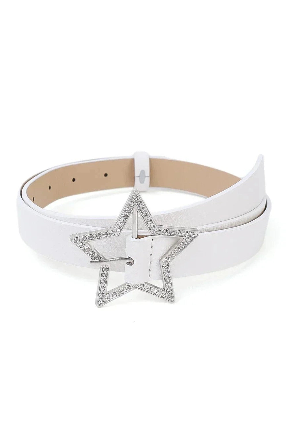Y2k Star Buckle Rhinestone Belt Style01-white Shoptery