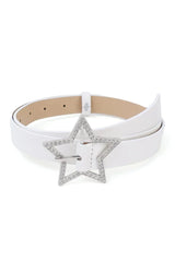 Y2k Star Buckle Rhinestone Belt Style01-white Shoptery