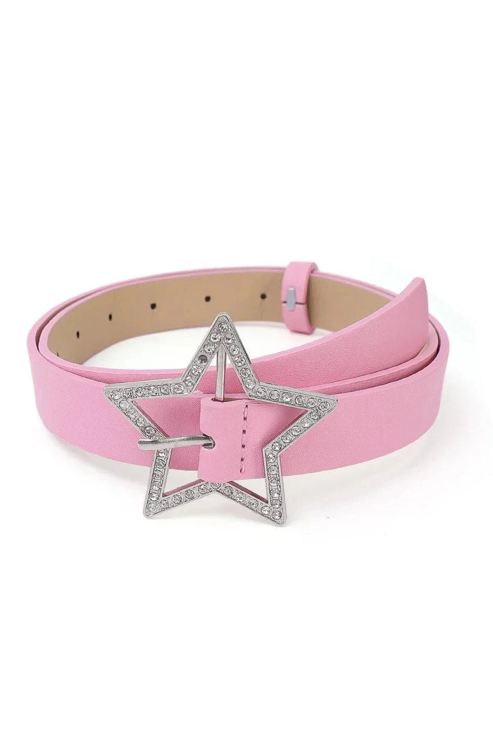 Y2k Star Buckle Rhinestone Belt Style01-pink Shoptery