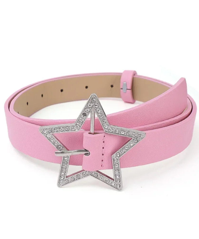 Star Buckle Rhinestone Belt - Belts