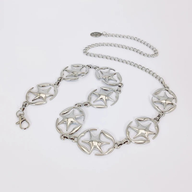 Y2k Star-Embellished Chain Belt Shoptery