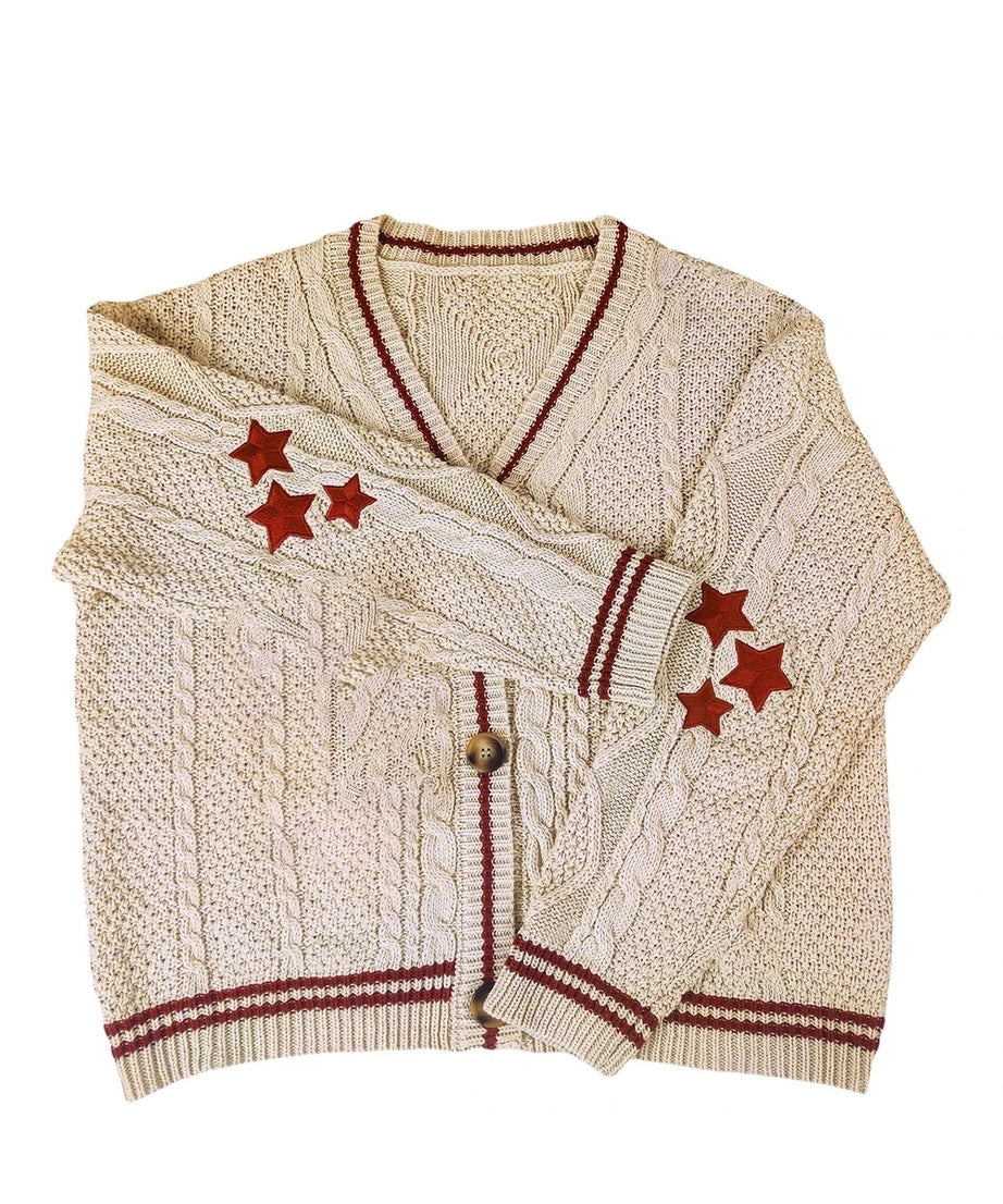 Star Embroidery Sweater - Sweaters