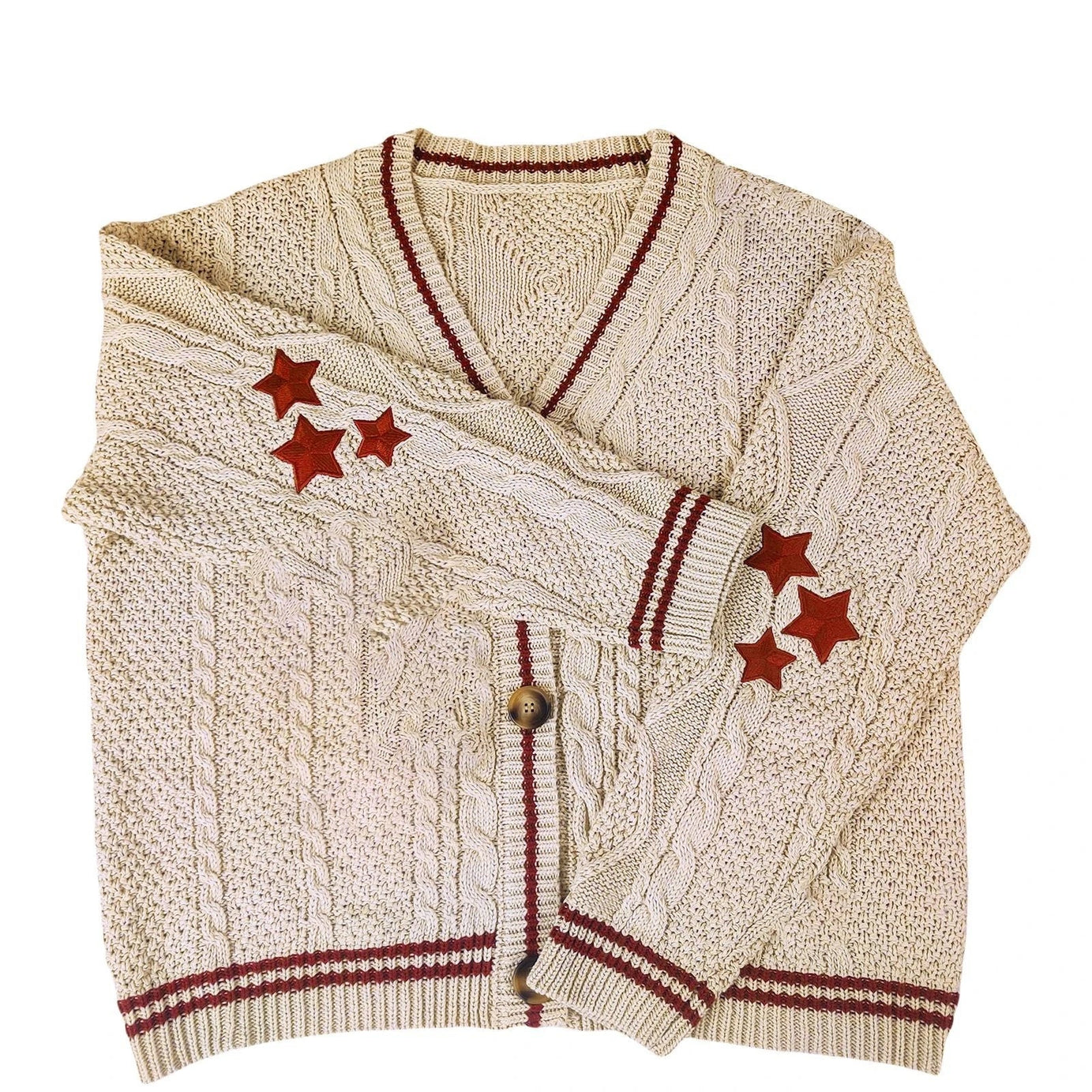 Star Embroidery Sweater - Sweaters