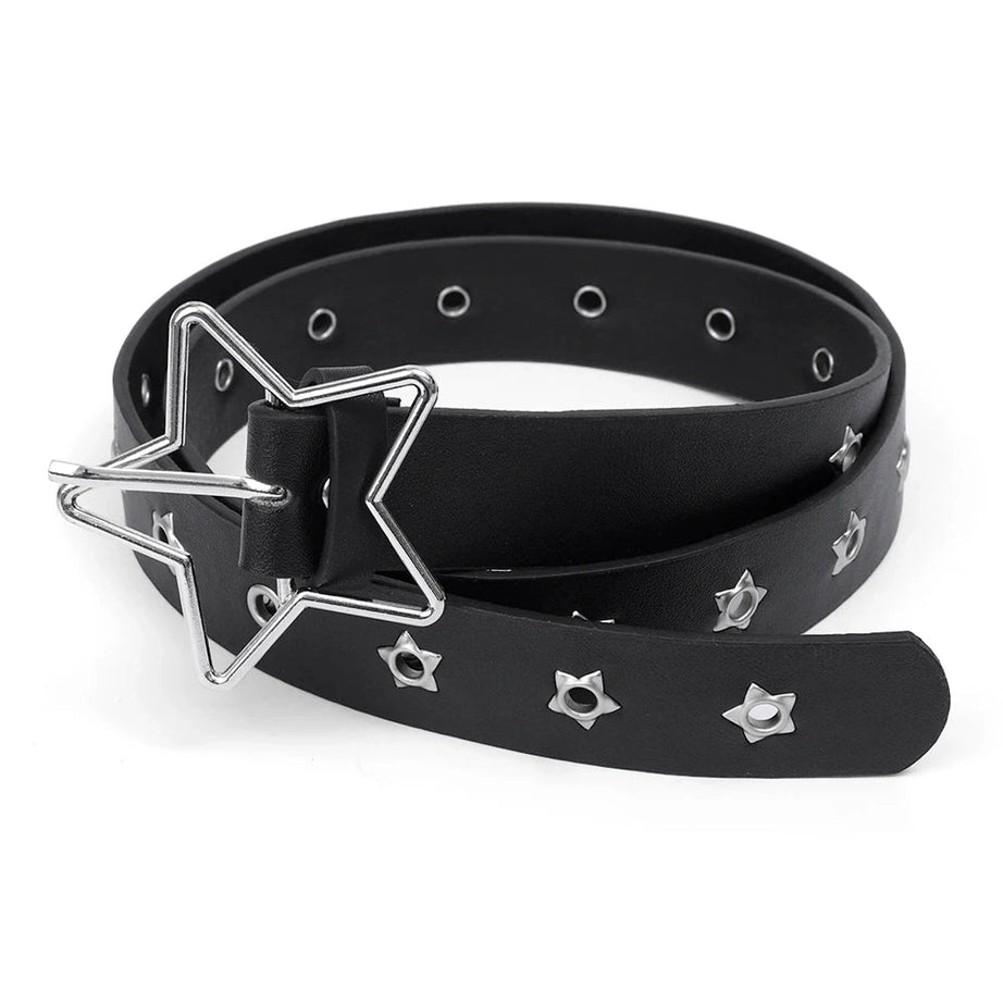 Star Eye Rivet Y2K Belt Black Shoptery