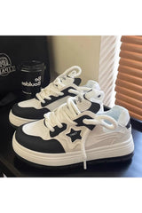 Y2k Acubi Star Platform Sneakers Black Shoptery