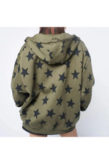 Star Print Hoodie Shoptery