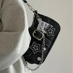 Star Rebel Y2k Denim Shoulder Bag Shoptery